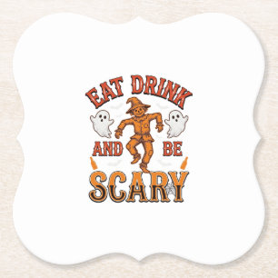 Iss, trink und sei gruselig Vintage Halloween-Shir Untersetzer