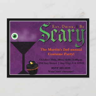 Iss Trink & Werde Gruselig Halloween-Party-Einladu Einladung