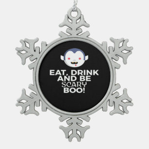 Iss Trinke Gruseliger Kürbis Halloween Design Krea Schneeflocken Zinn-Ornament