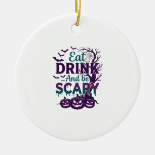 Iss Trinke Sei Gruselig Halloween Gruseliger Baum  Keramik Ornament