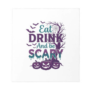 Iss Trinke Sei Gruselig Halloween Gruseliger Baum  Notizblock