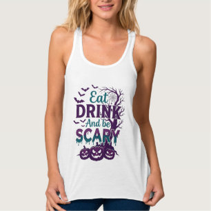 Iss Trinke Sei Gruselig Halloween Gruseliger Baum Tank Top