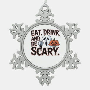 Iss Trinke Sei Gruselig Halloween-Kürbis Kreativer Schneeflocken Zinn-Ornament