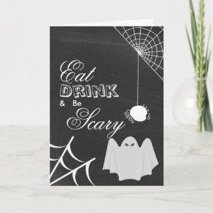 Iss Trinke & sei gruselig Halloween Spinnennetz Ka Karte