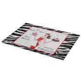 "Iss, trinke und sei fabelhaft!" Schneidebrett (Ecke)