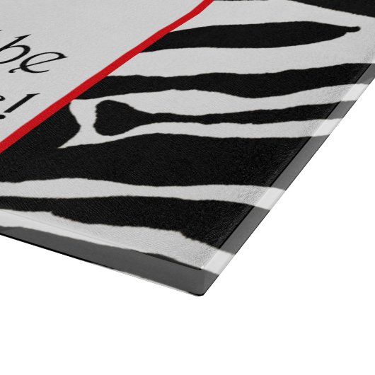 "Iss, trinke und sei fabelhaft!" Schneidebrett (Ecke)