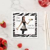 "Iss, trinke und sei fabelhaft!" Serviette (Beispiel)