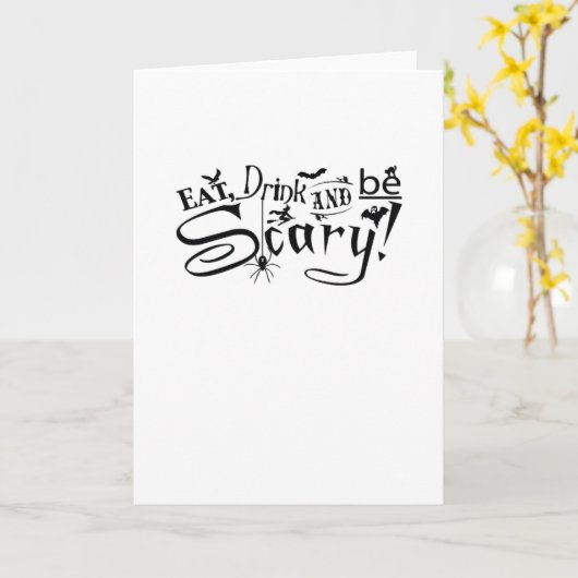 Iss, trinke und sei gruselig Casual Simple Karte (Gelbe Blume)