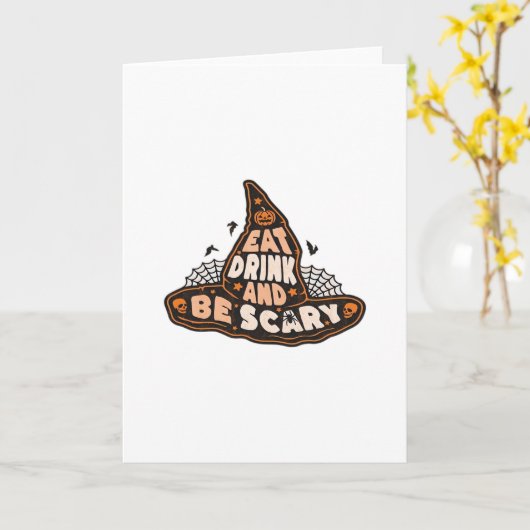 Iss Trinke Und Sei Gruselig Hexenhut Ästhetisch Ca Karte (Gelbe Blume)