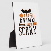 Iss trinke und sei gruselig Lustige Halloween-Spru Fotoplatte (Seite)
