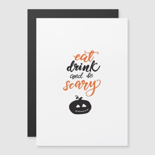 Iss trinke und sei gruselig lustiger Halloween Magnetkarte (Vorne/Hinten)