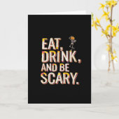 Iss Trinke Und Sei Gruselig Minimal Sauber Karte (Gelbe Blume)