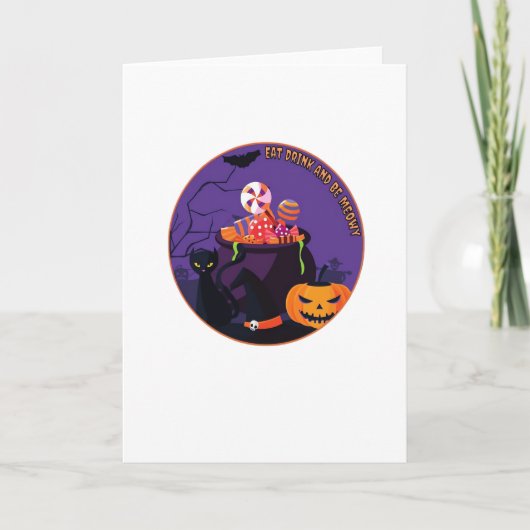 Iss Trinke Und Sei Miau Witzig Casual Karte (Vorderseite)