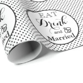 Iss trinken Biene verheiratet Spaß Spaß Geschenkpapier (Rolleneckpunkt)