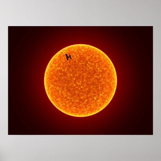 ISS und Sonne Poster (Vorne)