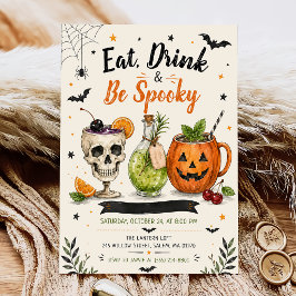 Iss und trinke auf einer gruseligen Halloween-Part Einladung