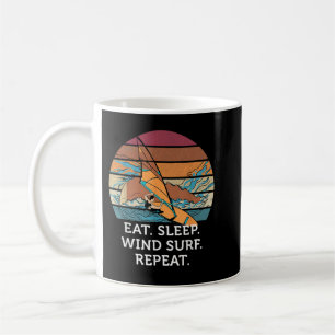 Iss Windsurfen Wiederhole Retro Vintage Sonnenunte Kaffeetasse