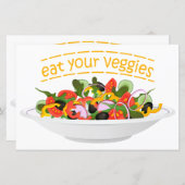 Iss Your Veggies Zitat frisch Salat Mix Schüssel g (Vorne/Hinten)