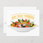 Iss Your Veggies Zitat frisch Salat Mix Schüssel g (Vorne/Hinten)