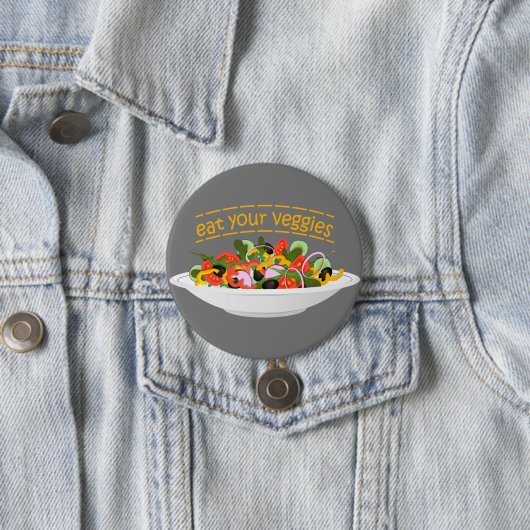 Iss Your Veggies Zitat frisch Salat Mix Schüssel g Button (Beispiel)