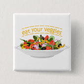 Iss Your Veggies Zitat frisch Salat Mix Schüssel g Button (Vorderseite)