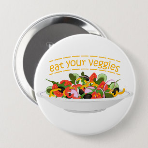 Iss Your Veggies Zitat frisch Salat Mix Schüssel g Button
