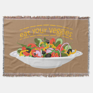 Iss Your Veggies Zitat frisch Salat Mix Schüssel g Decke