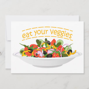 Iss Your Veggies Zitat frisch Salat Mix Schüssel g Einladung