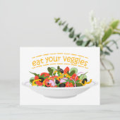 Iss Your Veggies Zitat frisch Salat Mix Schüssel g Einladung (Stehend Vorderseite)