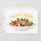 Iss Your Veggies Zitat frisch Salat Mix Schüssel g Einladung (Rückseite)