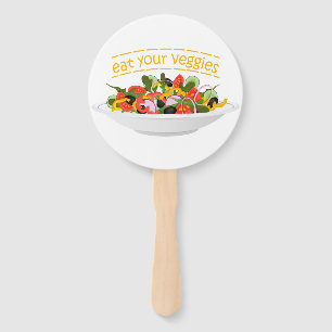 Iss Your Veggies Zitat frisch Salat Mix Schüssel g Fächer