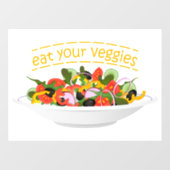 Iss Your Veggies Zitat frisch Salat Mix Schüssel g Fensteraufkleber (Blatt)