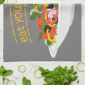 Iss Your Veggies Zitat frisch Salat Mix Schüssel g Geschirrtuch (Gefaltet)
