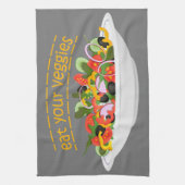 Iss Your Veggies Zitat frisch Salat Mix Schüssel g Geschirrtuch (Vertikal)