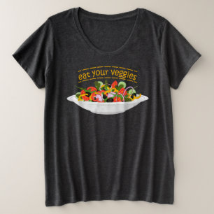 Iss Your Veggies Zitat frisch Salat Mix Schüssel g Große Größe T-Shirt