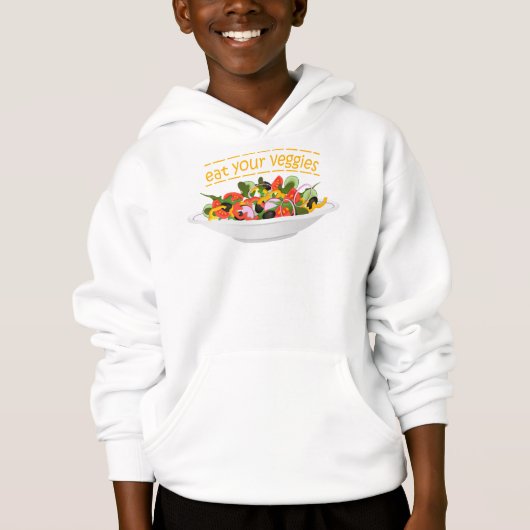Iss Your Veggies Zitat frisch Salat Mix Schüssel g Hoodie (Vorderseite)
