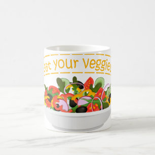 Iss Your Veggies Zitat frisch Salat Mix Schüssel g Kaffeetasse