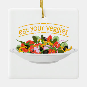 Iss Your Veggies Zitat frisch Salat Mix Schüssel g Keramikornament
