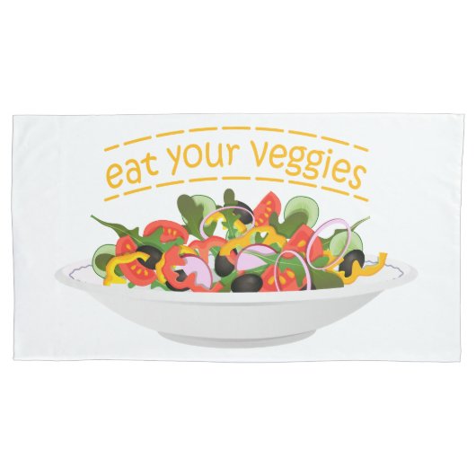 Iss Your Veggies Zitat frisch Salat Mix Schüssel g Kissenbezug (Vorderseite)