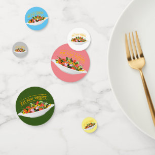 Iss Your Veggies Zitat frisch Salat Mix Schüssel g Konfetti