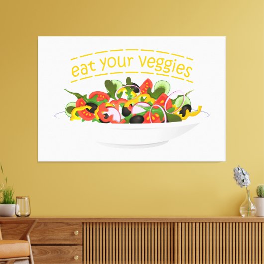 Iss Your Veggies Zitat frisch Salat Mix Schüssel g Leinwanddruck (Insitu (Wohnzimmer))
