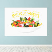 Iss Your Veggies Zitat frisch Salat Mix Schüssel g Leinwanddruck (Insitu (Holzboden))