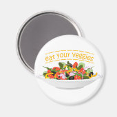 Iss Your Veggies Zitat frisch Salat Mix Schüssel g Magnet (Vorderseite/Rückseite)
