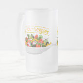 Iss Your Veggies Zitat frisch Salat Mix Schüssel g Mattglas Bierglas (Vorderseite Links)