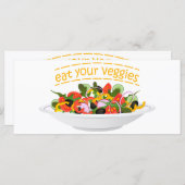Iss Your Veggies Zitat frisch Salat Mix Schüssel g Menükarte (Vorne/Hinten)