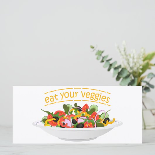 Iss Your Veggies Zitat frisch Salat Mix Schüssel g Menükarte (Stehend Vorderseite)