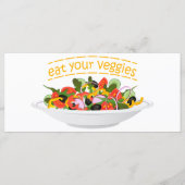 Iss Your Veggies Zitat frisch Salat Mix Schüssel g Menükarte (Vorderseite)