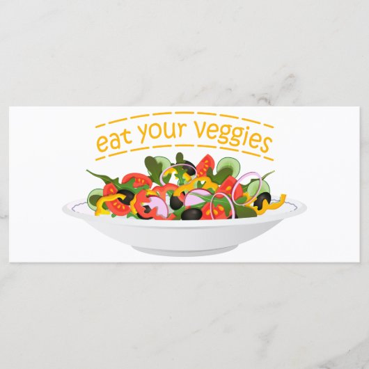 Iss Your Veggies Zitat frisch Salat Mix Schüssel g Menükarte (Vorderseite)