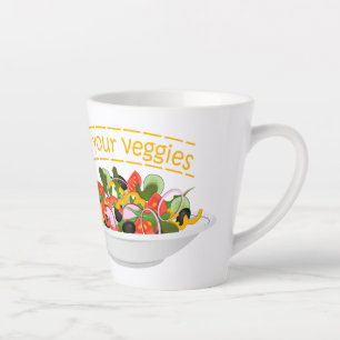 Iss Your Veggies Zitat frisch Salat Mix Schüssel g Milchtasse