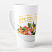 Iss Your Veggies Zitat frisch Salat Mix Schüssel g Milchtasse (Linke Ecke)